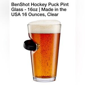 BenShot Hockey Puck Pint Glass 
16oz | Made in the USA